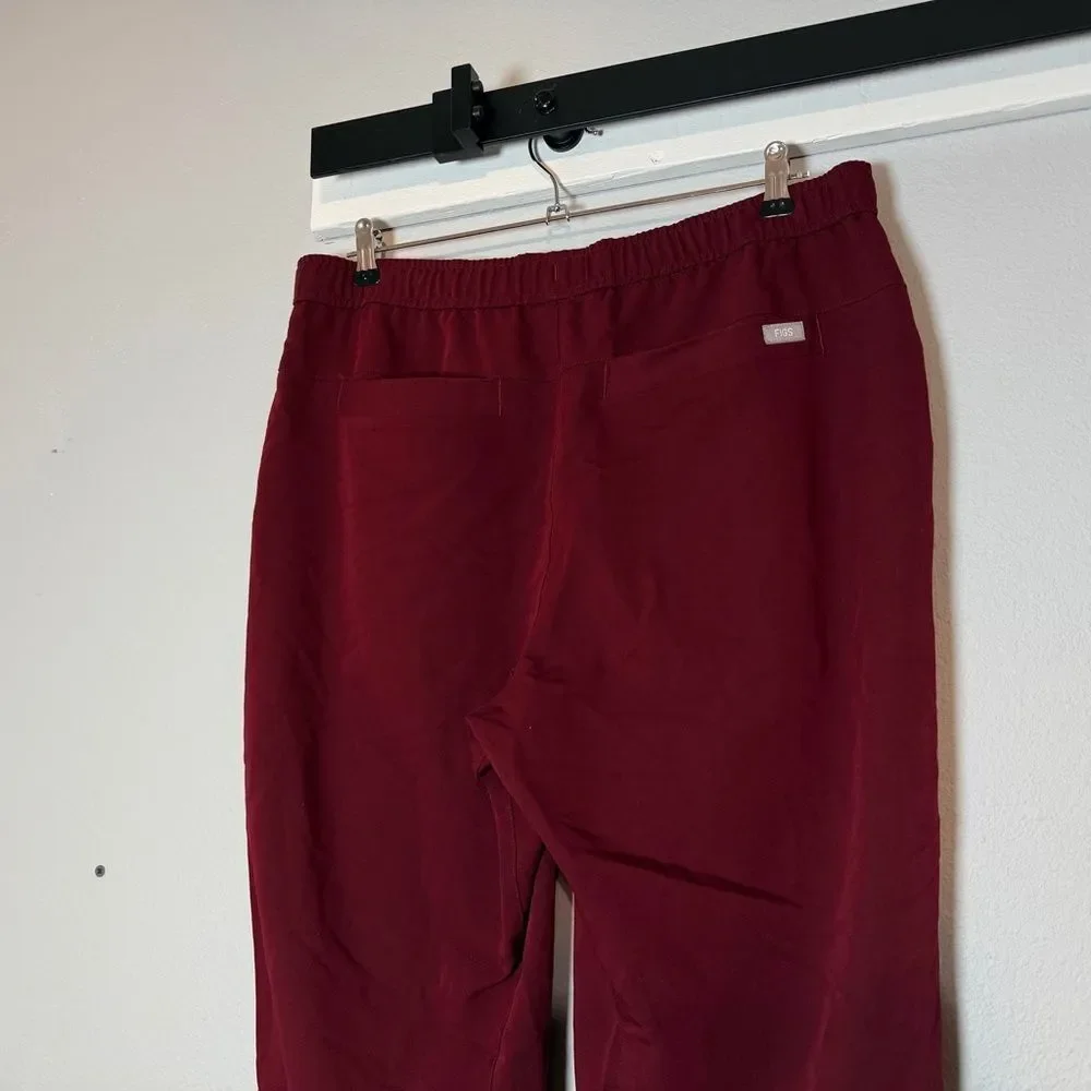 Figs Tansen Jogger Scrub Pants Mens Size Large Burgundy Dark Red
